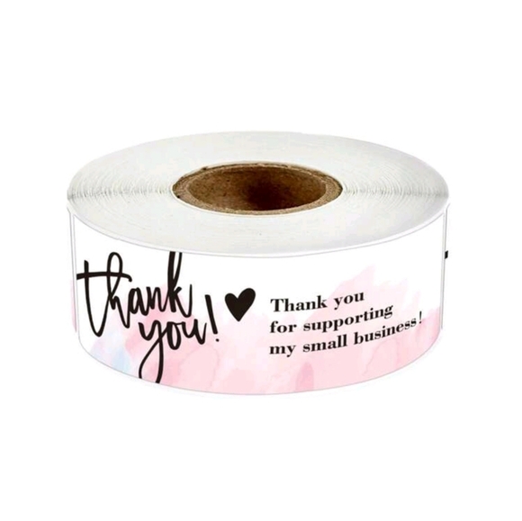 3" 120pcs Thank You Stickers Roll with Heart Design - Picture 2 of 3